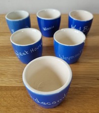 Devon ware blue egg - x, cups