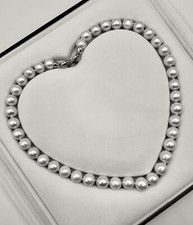 Gorgeous 10-11 mm South Sea Saltwater White Pearl Necklace Silver Clasp