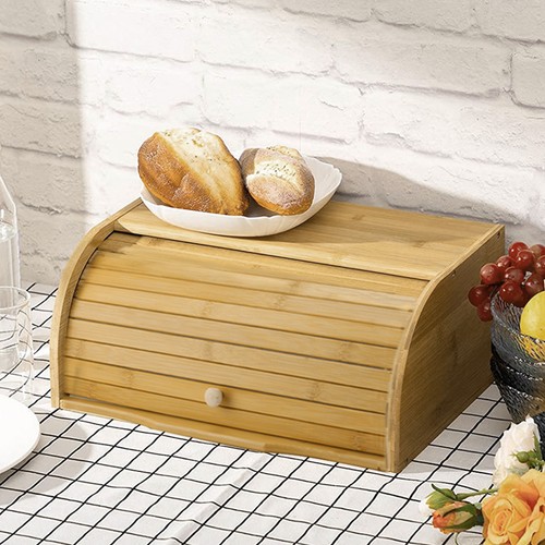 Bamboo bread bin wooden - bamboo,