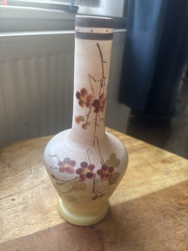 Victorian burmese glass vase - glass,