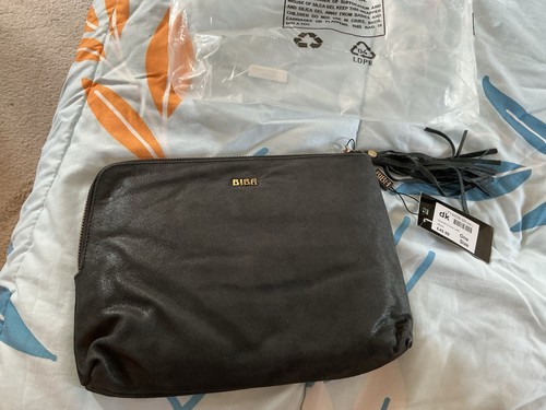 Biba black suede clutch - suede, bag