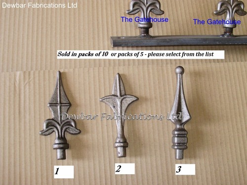 Wrought iron railheads - wrought,