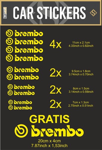10x brembo calipers stickers - 10x,