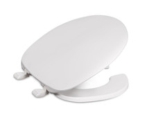 Centoco Open Front Round Toilet Seat W/cover Plastic White Made in USA