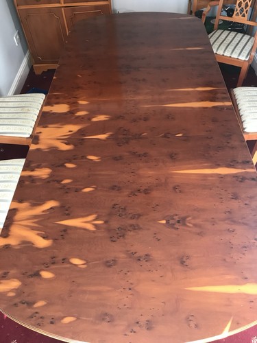 Yew dining table with chairs - table,