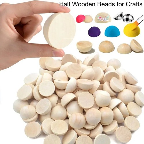 100pcs half wooden beads - half,