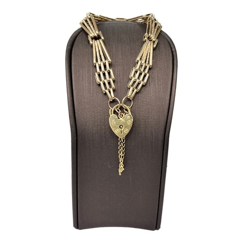9ct yellow gold bar gate - 9ct, 4