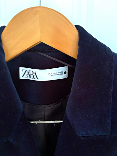 Zara women navy velvet - navy,