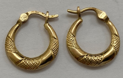 Small 9ct gold creole - small,