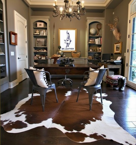 Real 100 cowhide rug - rug, tricolor