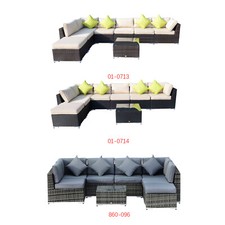 Rattan Outdoor Garden Furniture Patio Corner Sofa Set Weave Wicker Black Brown