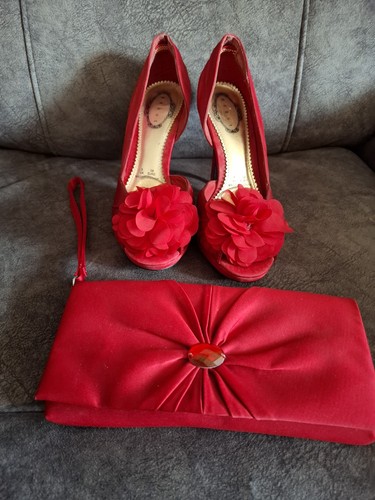 Red wedding stilletto shoes - red,