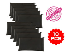 10 PCS Heavy-Duty Black Bank Deposit Bags with Zipper - Security Cash Pouch