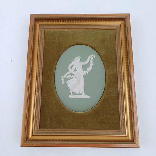 Green jasper ware cameo framed - ware,