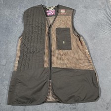 Bob Allen Shooting Vest Mens XL Green Black Mesh Recoil Pad Clay Skeet Trap Zip