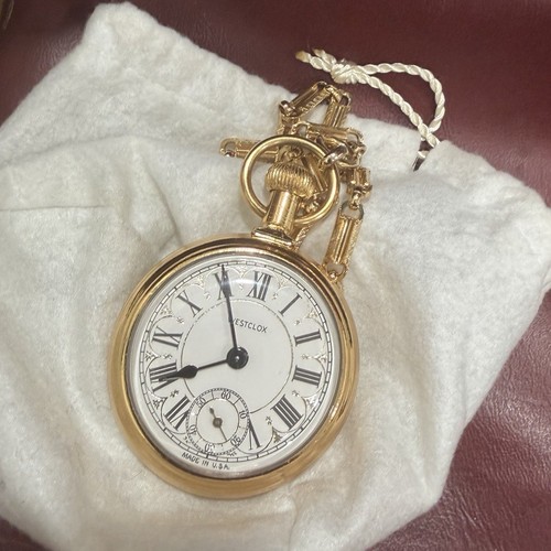 Westclox open face gold plated - open,