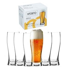 6 x Beer Glasses Plain Tall Half Pint Glass Beer Lager Cider Pub Club Bar 300ml