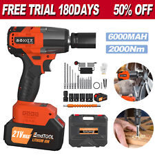 1/2" 2000NM High Torque Impact Wrench Brushless Cordless Battery Impact Gun Kit