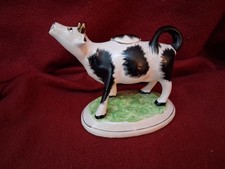 Vintage Staffordshire Pottery Friesian Mooing Cow Creamer Jug Figure 13cm