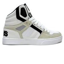OSIRIS SHOES CLONE WHITE BLACK WHITE TRAINERS (UK 10 EUR 45)