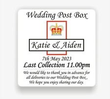Wedding Post Box Personalised Vinyl Sticker.