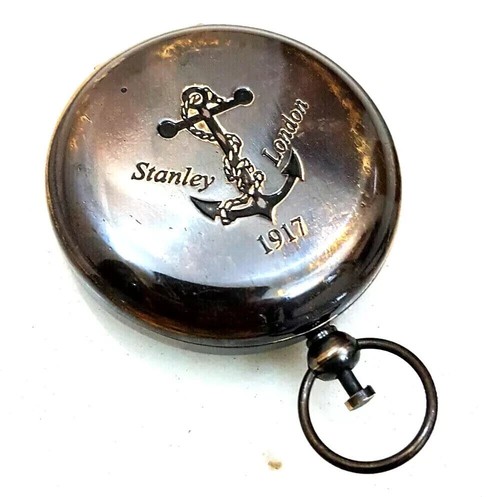 Antique push button compass - push,