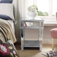 Elegant Mirrored Glass Bedside