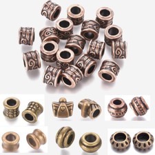 50pc Tibetan Alloy Europea Large Hole Beads Metal Mini Spacer Beads Craft 8~10mm