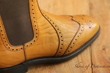 County Classic Tan Brown Leather Chelsea Boots Shoes Mens UK 8 F US 9 EU 42