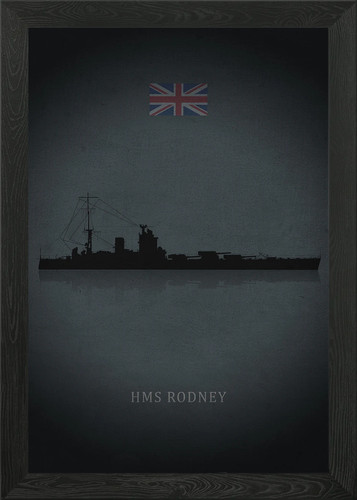 Hms rodney framed wall art - hms,