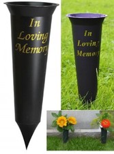 BLACK GRAVE FLOWER POT VASE