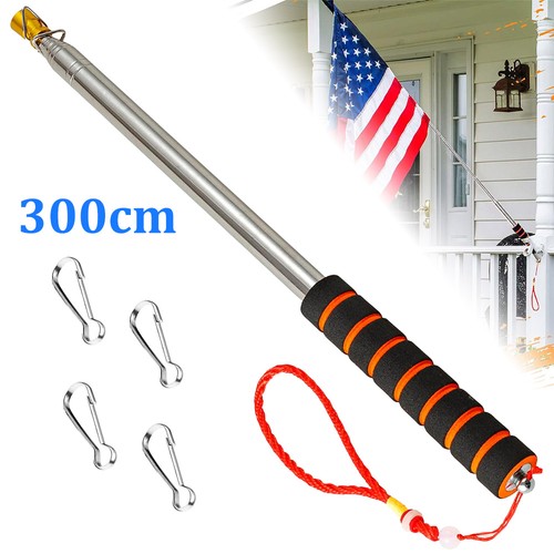 Telescopic flag pole - 3m,
