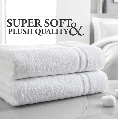 White bath towels - white, cotton