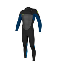 2023/24 O'NEILL EPIC 5/4MM KIDS CHEST ZIP WINTER WETSUIT BLACK DEEPSEE BALI BLUE