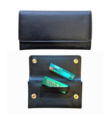 Genuine real leather - real, black