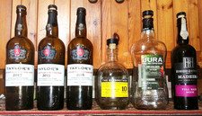 6  Empty Wine/Whisky Bottles with Reusable Corks Various Shapes/Sizes Winemaking