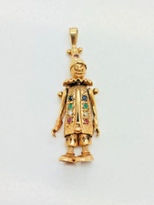 9ct Yellow Solid Gold Clown Pendant