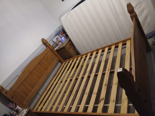 Solid pine wood bed frame - wood,