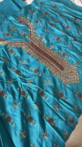 Unstitched turquoise indian - unstitched,