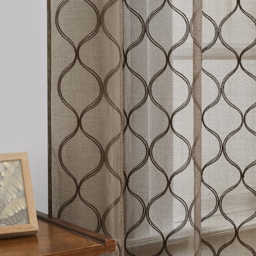 Brown sheer curtains - brown, 2