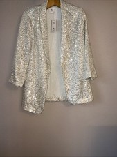 New Lovely Tu Champagne Sequin Blazer Jacket - Size 8