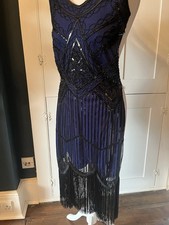 Stunning RoRox sequinned flapper dress 1920s XS
