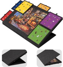 1500 Piece Jigsaw Puzzle Table Storage Board 2-in-1 Tilting 6 Colorful Sorting D