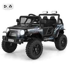 Kids Ride on Jeep Car 12V Electric Vehicle w/Remote Control & LED Lights-Black