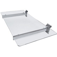 Clear Acrylic Flat Shelves & Brackets For Slatwall Panels or Displays (J60+)