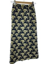 RAY BEAMS 23AW Back Slit Jacquard Tie Long Skirt Rayon Size 0