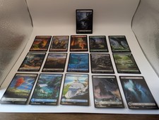 Magic the Gathering Final Fantasy Bundle Full Art Foil Land Cards Full Set of 16