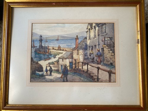 Antique watercolour newlyn - antique,
