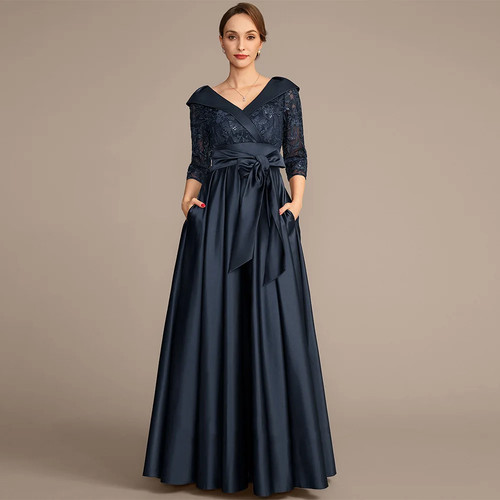 Women satin lace sleeve - 4,