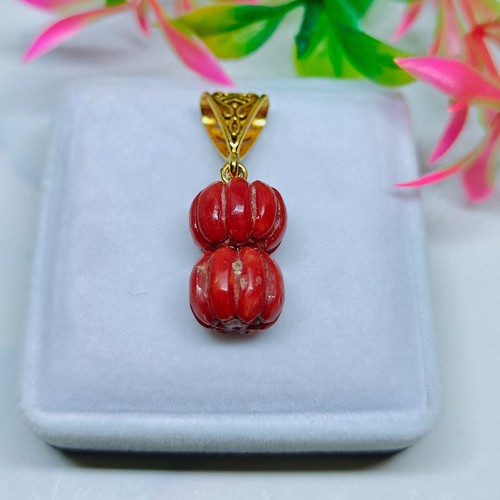 Pendant coral beads natural - beads,